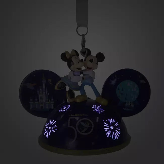 Walt Disney World 50th Anniversary Mickey &amp; Minnie Mouse Light-Up Hanging Ornament