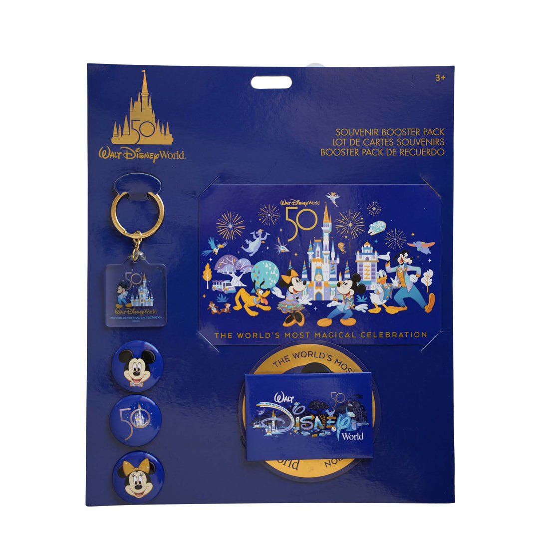 2021 Walt Disney World 50th Anniversary Souvenir Booster Set Magnet Keychain Pin
