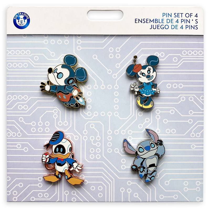 Disney Store Mickey and Friends Robots Pin Set
