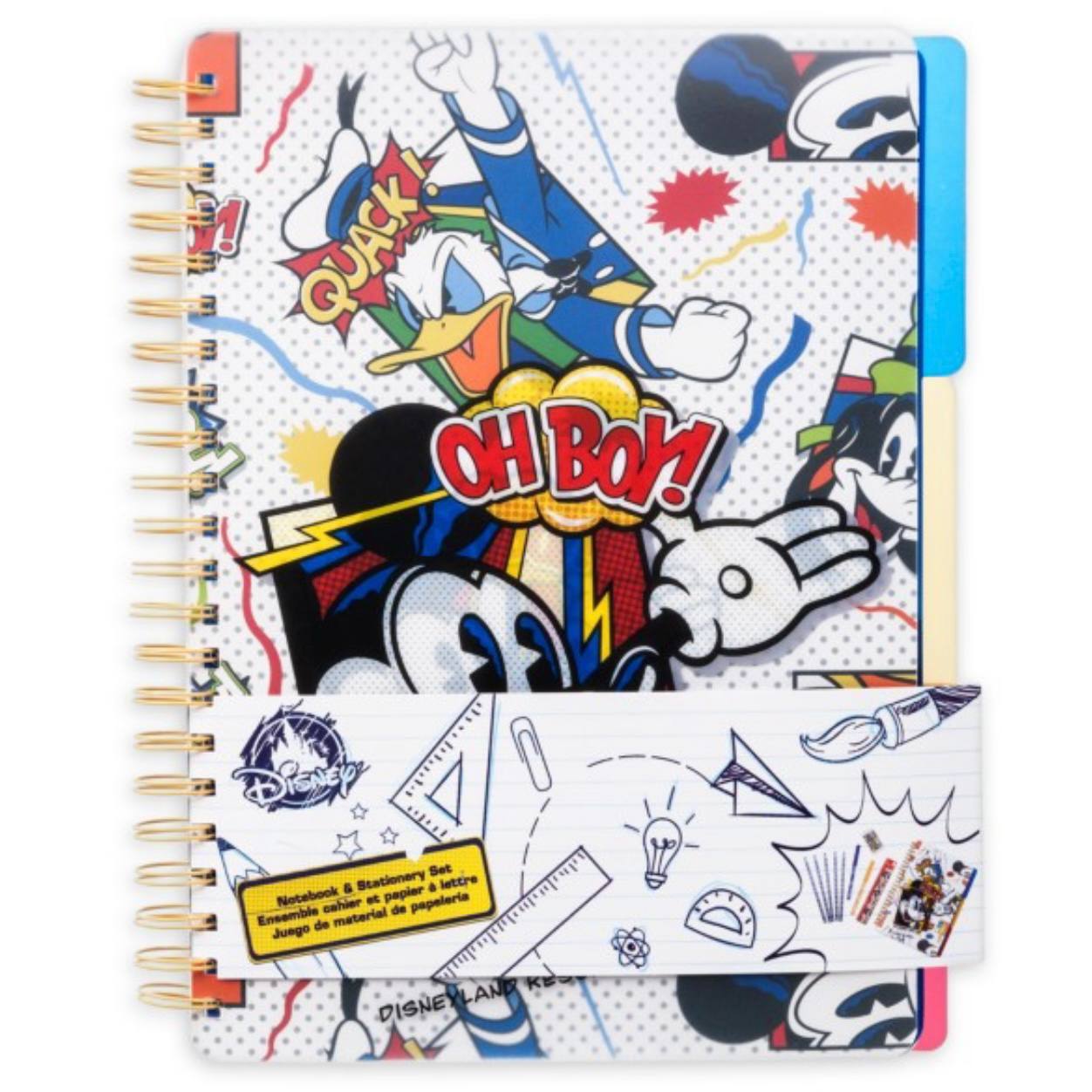 Disney Store Mickey Mouse Spiral Notebook &amp; Stationery Set